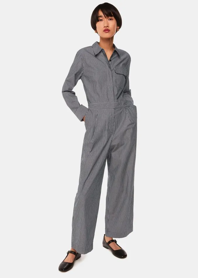 Whistles Jumpsuits Black Julia Stripe Boilersuit 8211 Women