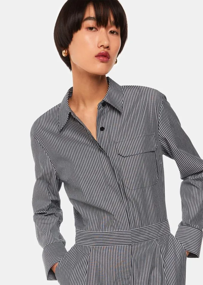 Whistles Jumpsuits Black Julia Stripe Boilersuit 8211 Women