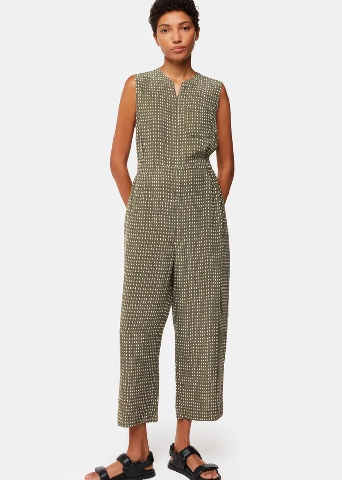 Whistles Jumpsuits Khaki Oval Spot Josie Jumpsuit 8211 Women