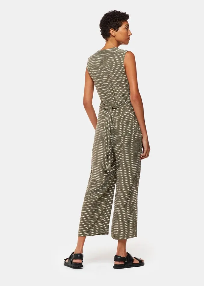Whistles Jumpsuits Khaki Oval Spot Josie Jumpsuit 8211 Women