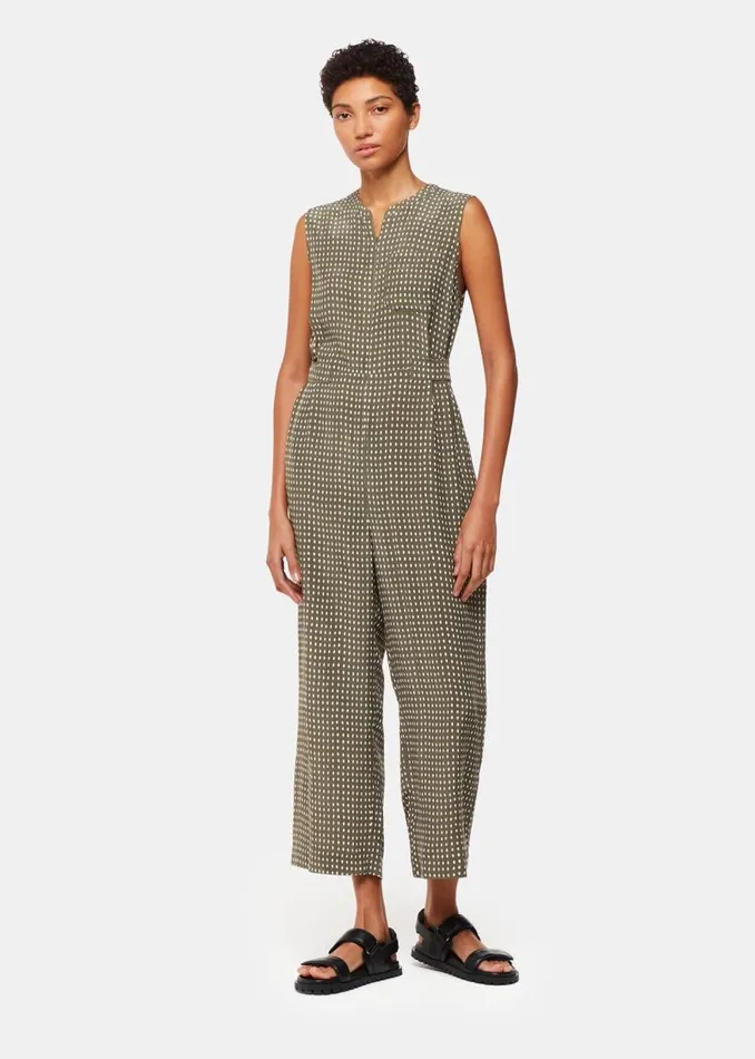 Whistles Jumpsuits Khaki Oval Spot Josie Jumpsuit 8211 Women