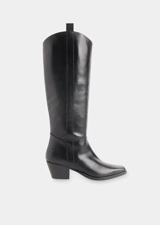 Whistles Leather Black Asa Western Boot 8211 Women