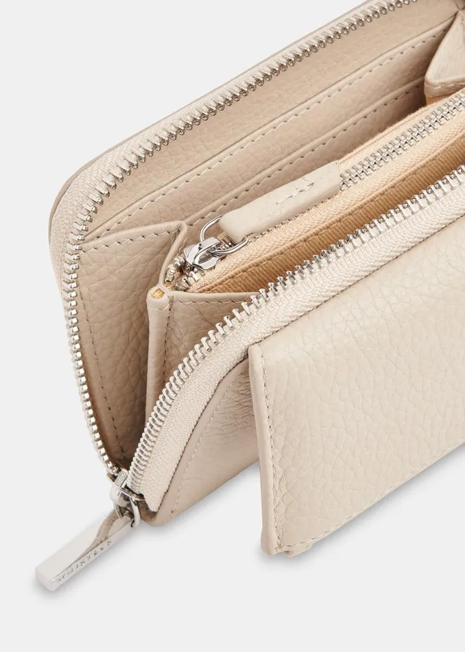 Whistles Leather Taupe Bibi Zip Purse 8211 Women