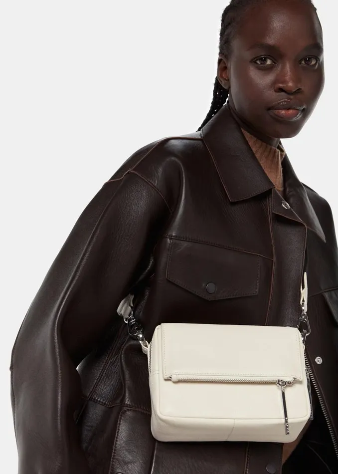Whistles Leather White Bibi Crossbody Bag 8211 Women