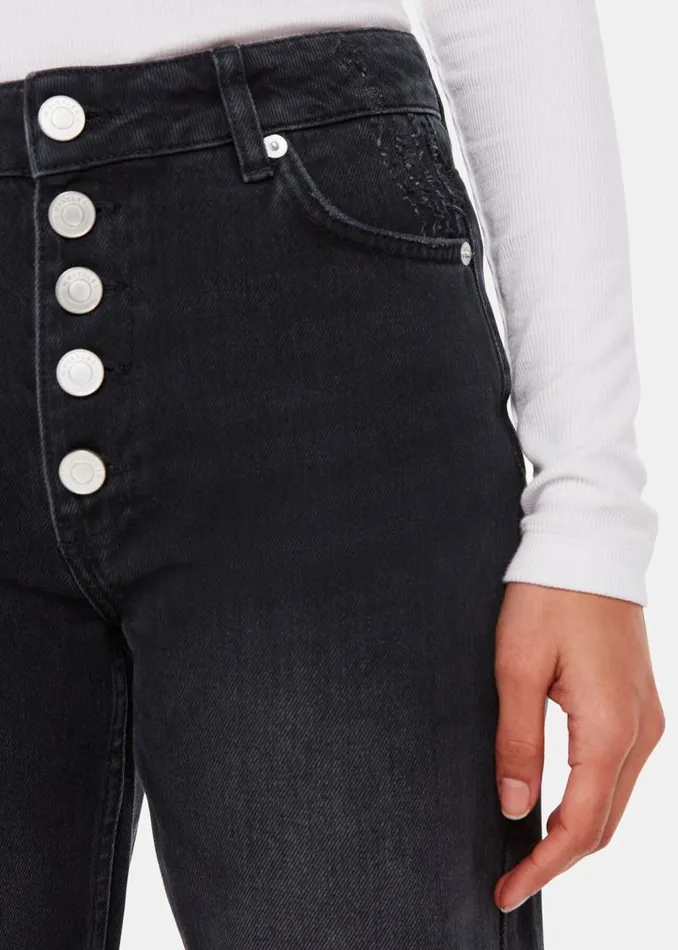 Whistles Pants Black Authentic Hollie Button Jean 8211 Women