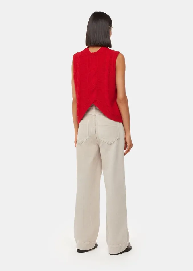 Whistles Pants Cream Wide Leg Cord Jean 8211 Women