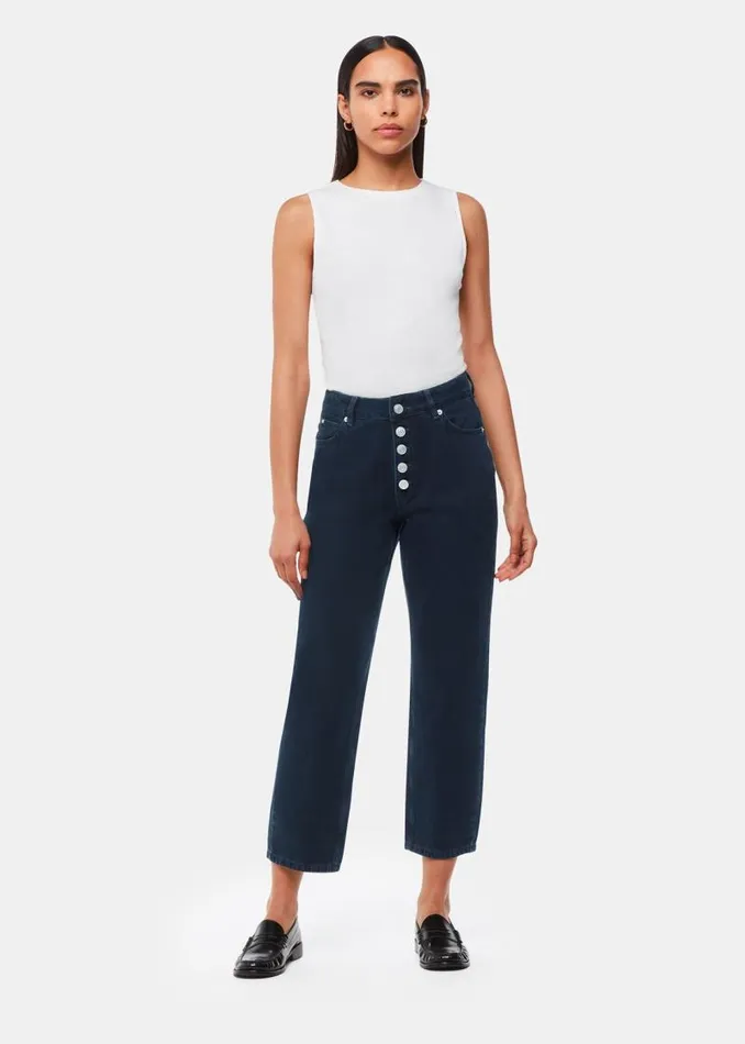 Whistles Pants Dark Denim Authentic Hollie Button Jean 8211 Women