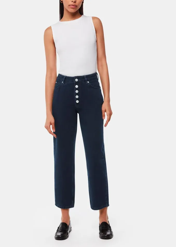 Whistles Pants Dark Denim Authentic Hollie Button Jean 8211 Women