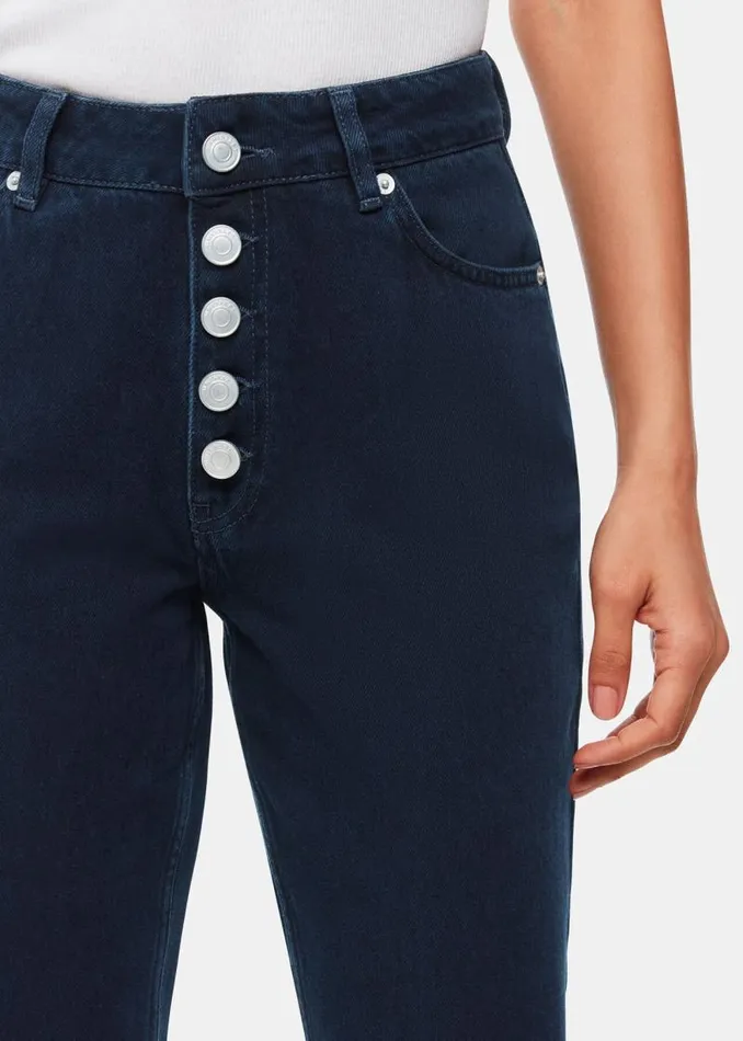 Whistles Pants Dark Denim Authentic Hollie Button Jean 8211 Women