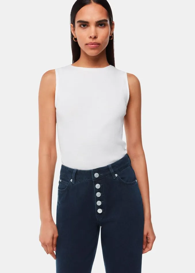 Whistles Pants Dark Denim Authentic Hollie Button Jean 8211 Women