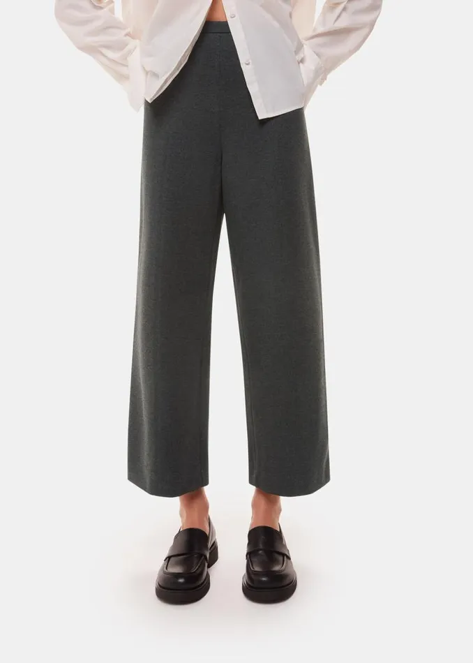Whistles Pants Grey Marl Camilla Wide Leg Pants 8211 Women