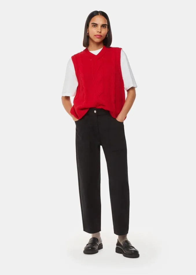 Whistles Pants Solid Black Tessa Casual Pants 8211 Women