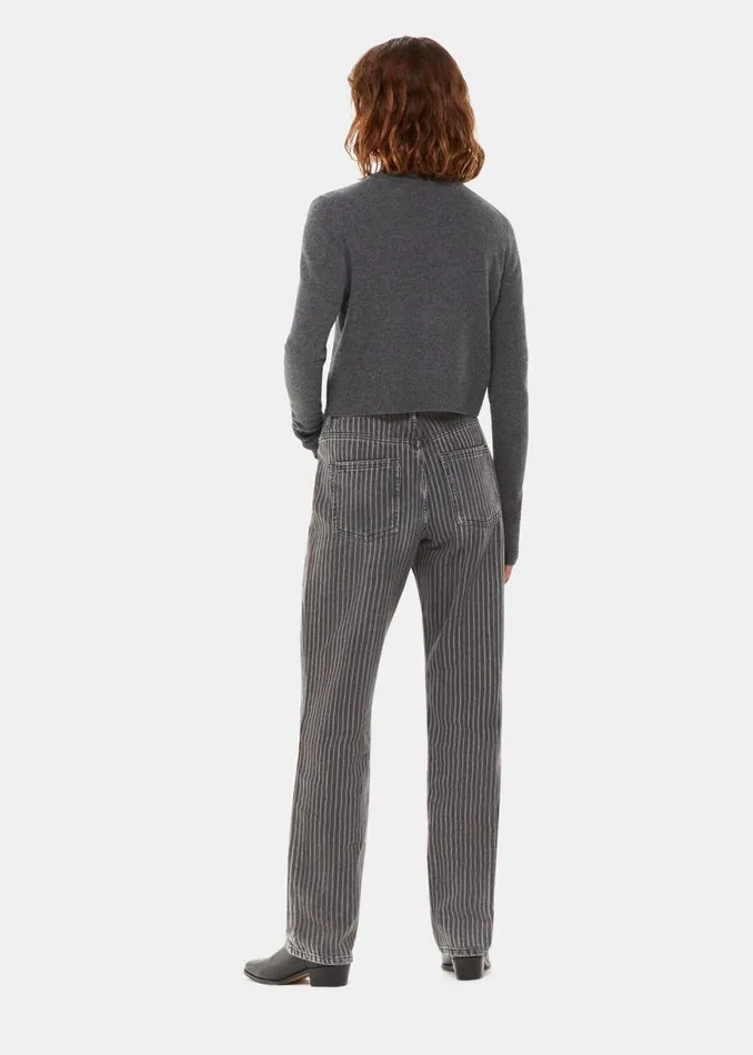 Whistles Pants Washed Stripe Straight Jean 8211 Women