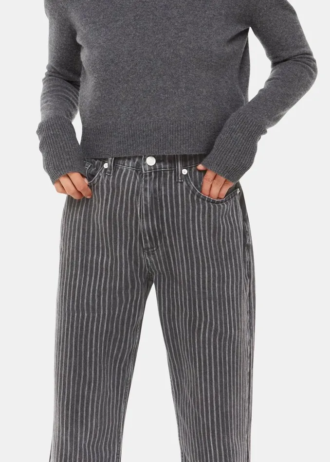Whistles Pants Washed Stripe Straight Jean 8211 Women
