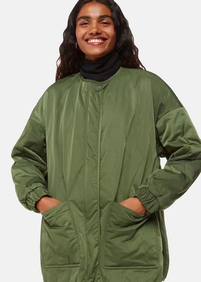Whistles Petite Coats and Jackets Khaki Petite Esther Quilted Coat 8211 Women