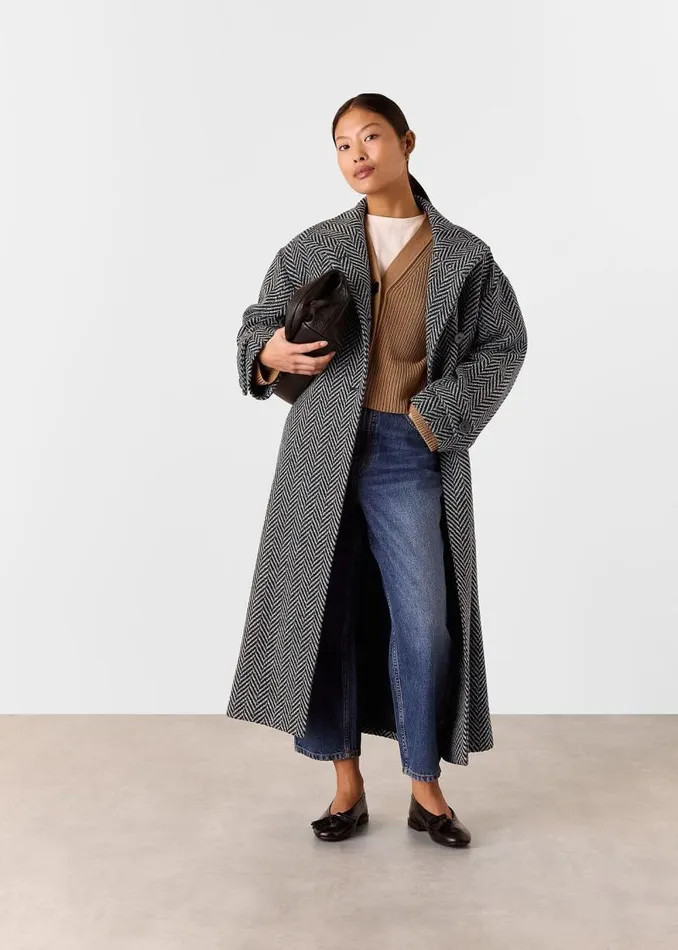Whistles Petite Coats and Jackets Multicolour Petite Cosette Funnel Neck Coat 8211 Women