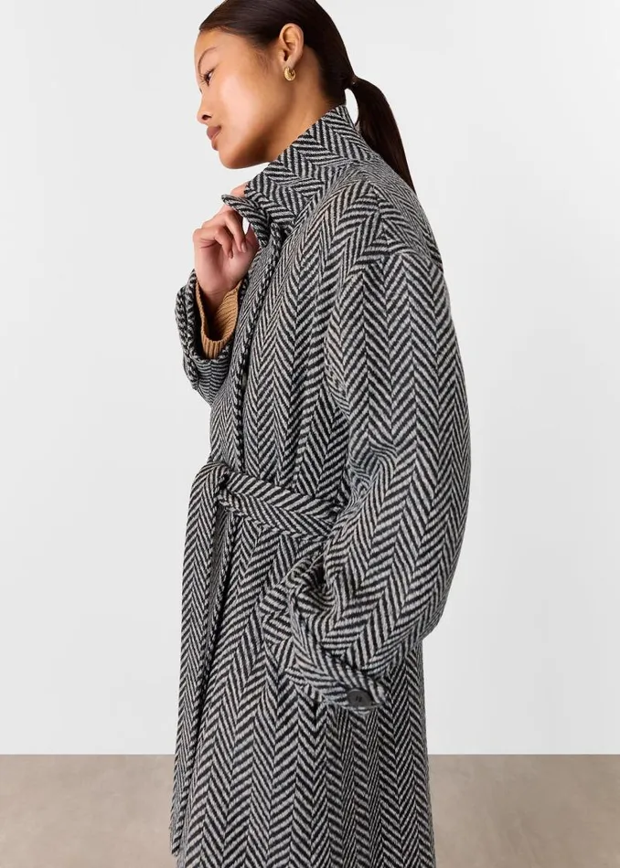 Whistles Petite Coats and Jackets Multicolour Petite Cosette Funnel Neck Coat 8211 Women
