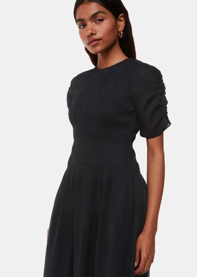 Whistles Petite Dresses and Jumpsuits Black Petite Avery Smocked Dress 8211 Women