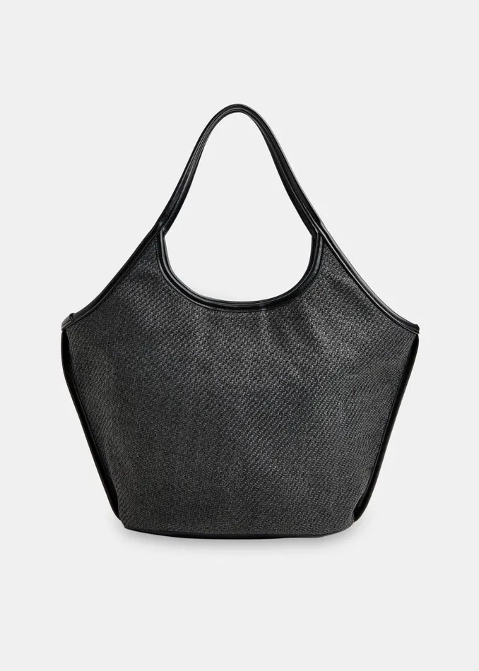Whistles Shoulder Bags and Tote Bags Black Mira Straw Tote 8211 Women