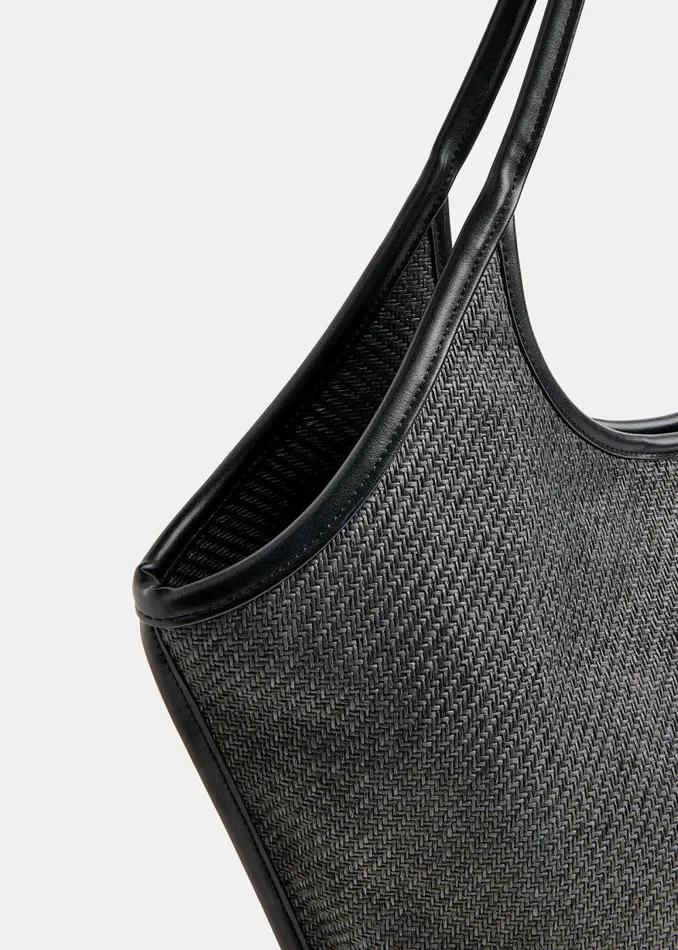 Whistles Shoulder Bags and Tote Bags Black Mira Straw Tote 8211 Women