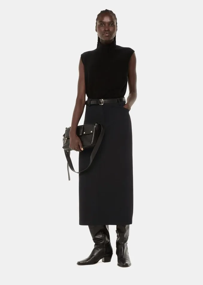 Whistles Skirts Black Abigail Tailored Midi Skirt 8211 Women