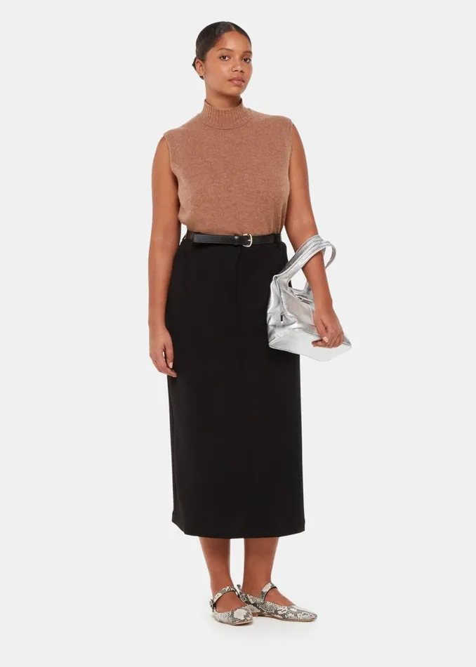 Whistles Skirts Black Abigail Tailored Midi Skirt 8211 Women