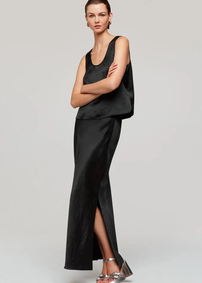 Whistles Skirts Black Ella Bias Cut Skirt 8211 Women