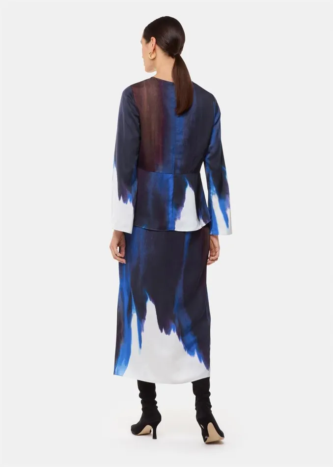 Whistles Skirts Multicolour Ice Dye Print Midi Skirt 8211 Women