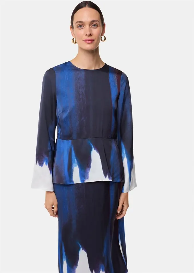 Whistles Skirts Multicolour Ice Dye Print Midi Skirt 8211 Women