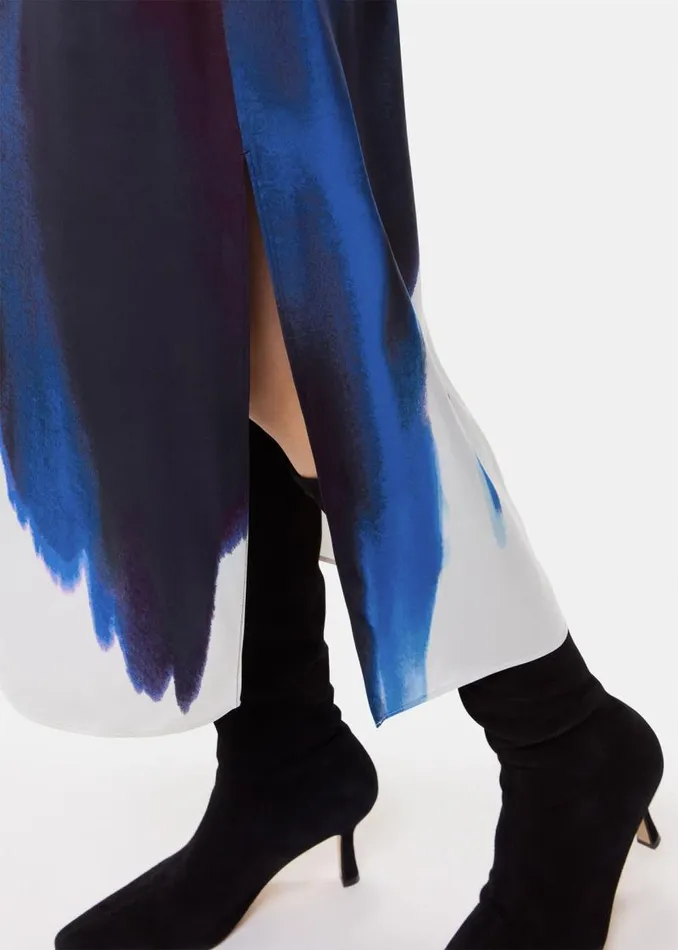 Whistles Skirts Multicolour Ice Dye Print Midi Skirt 8211 Women