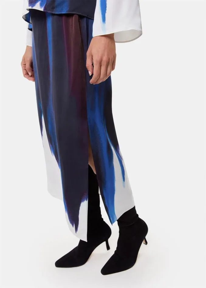 Whistles Skirts Multicolour Ice Dye Print Midi Skirt 8211 Women