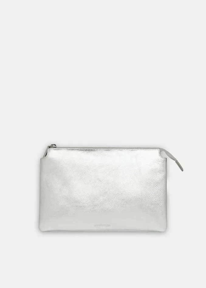 Whistles Small Bags and Clutches Silver Elita Double Pouch Clutch 8211 Women