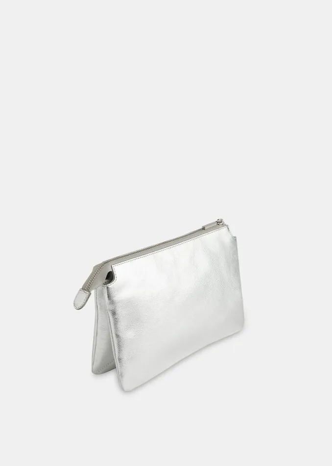 Whistles Small Bags and Clutches Silver Elita Double Pouch Clutch 8211 Women