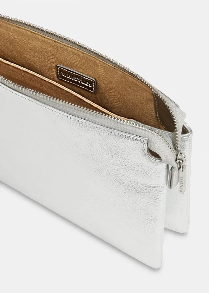 Whistles Small Bags and Clutches Silver Elita Double Pouch Clutch 8211 Women