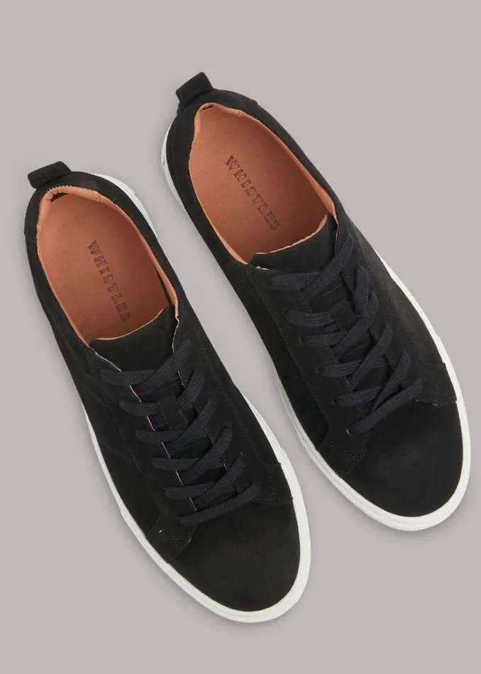 Whistles Sneakers Black Koki Suede Lace Up Sneaker 8211 Women
