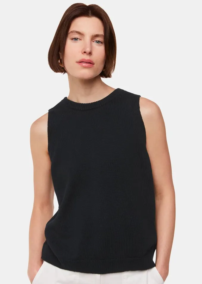 Whistles Sweaters and Cashmere Black Twist Back Detail Sweater Vest 8211 Women Whistles Sweaters and Cashmere Black Twist Back Detail Sweater Vest 8211 Women