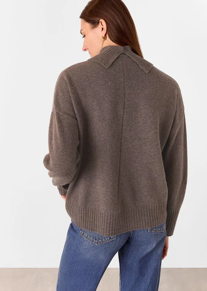 Whistles Sweaters and Cashmere Chocolate Wool Turtleneck Pocket Sweater 8211 Women