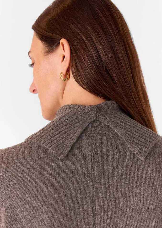 Whistles Sweaters and Cashmere Chocolate Wool Turtleneck Pocket Sweater 8211 Women