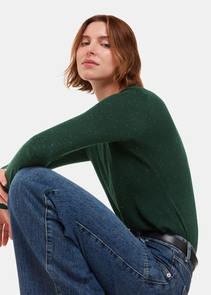 Whistles Sweaters and Cashmere Dark Green Annie Sparkle Crew Neck Sweater 8211 Women Whistles Sweaters and Cashmere Dark Green Annie Sparkle Crew Neck Sweater 8211 Women