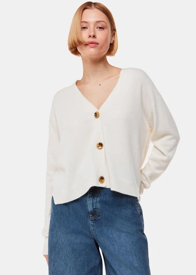 Whistles Sweaters and Cashmere Ivory Cashmere Cardigan 8211 Women