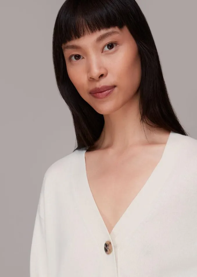 Whistles Sweaters and Cashmere Ivory Cashmere Cardigan 8211 Women