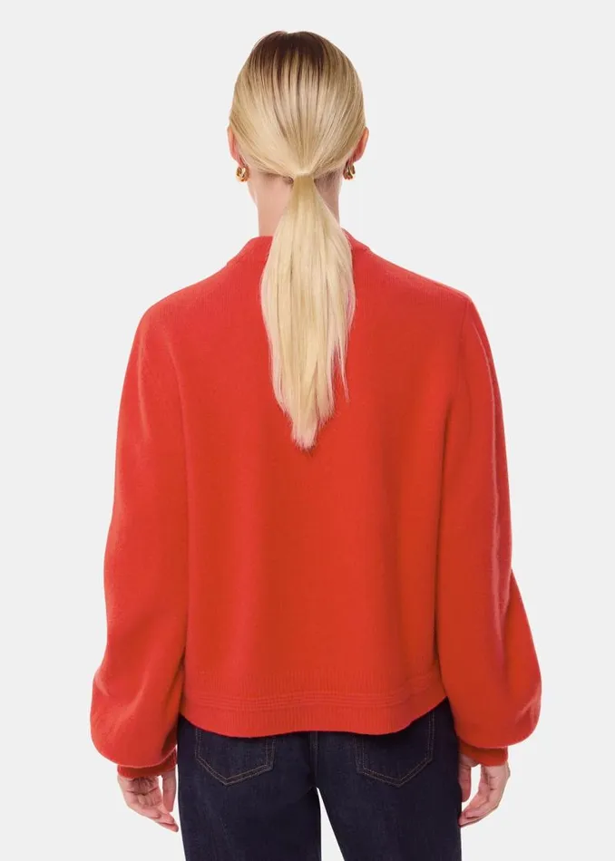 Whistles Sweaters and Cashmere Red Zip Front Bomber Knit 8211 Women