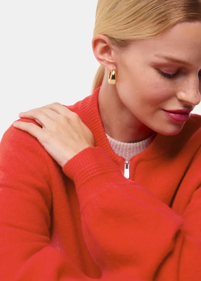 Whistles Sweaters and Cashmere Red Zip Front Bomber Knit 8211 Women