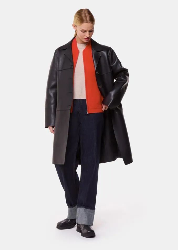 Whistles Sweaters and Cashmere Red Zip Front Bomber Knit 8211 Women