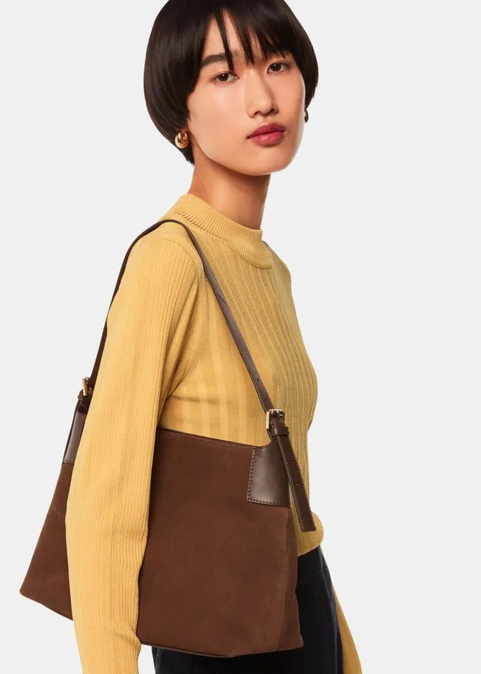 Whistles Sweaters and Cashmere Yellow Ribbed Detail Crew Neck Sweater 8211 Women