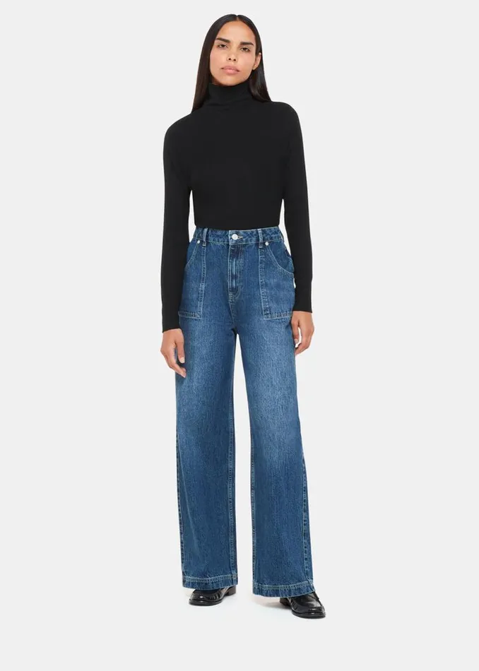 Whistles Tops Black Essential Ribbed Turtleneck 8211 Women