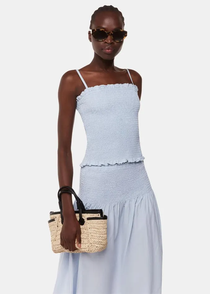 Whistles Tops Blue Louisa Textured Top 8211 Women