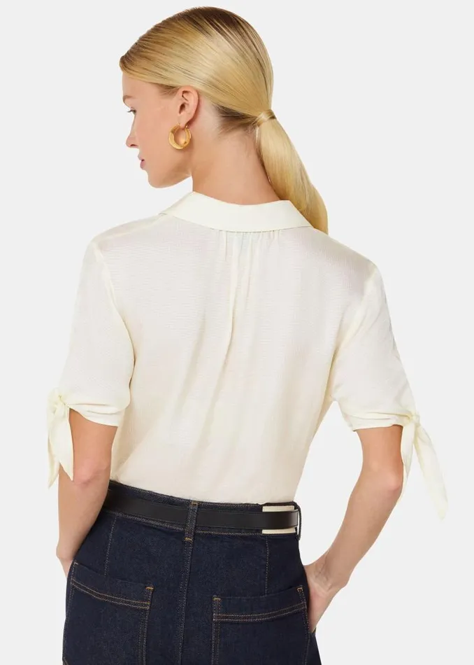 Whistles Tops Ivory Lyla Bow Sleeve Shirt 8211 Women