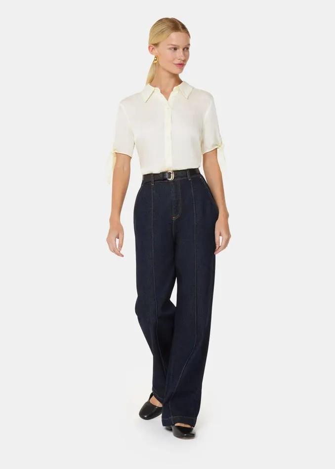 Whistles Tops Ivory Lyla Bow Sleeve Shirt 8211 Women