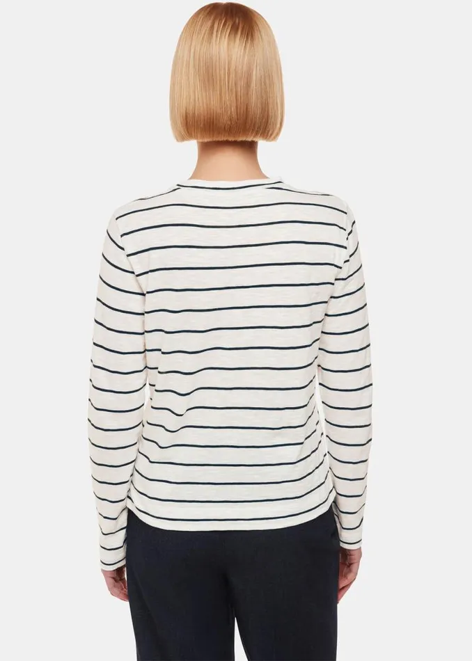 Whistles Tops Ivory Stripe Crew Neck Pocket Top 8211 Women